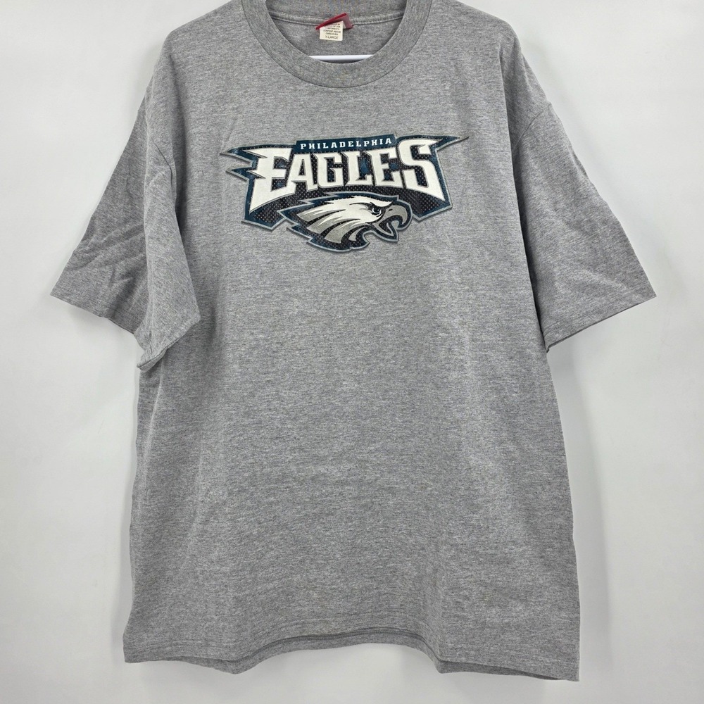 VINTAGE Y2K PHILADELPHIA EAGLES SHIRT MENS XL GRAY GRAPHIC NFL SHORT SLEEVE - Picture 3 of 10